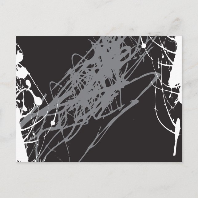 Postal arte abstracto en blanco y negro (Anverso)