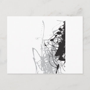 Postal arte abstracto en blanco y negro vo1