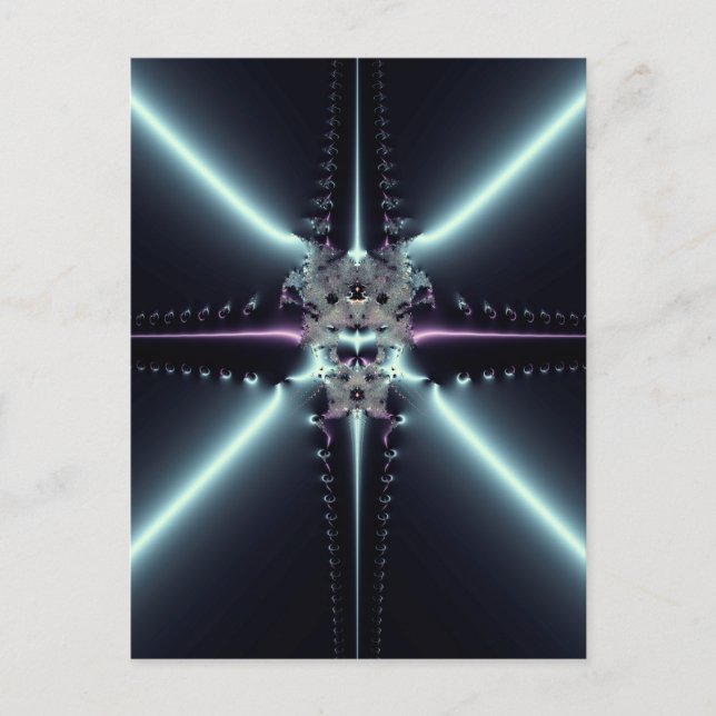 Postal Arte abstracto estrella azul (Anverso)