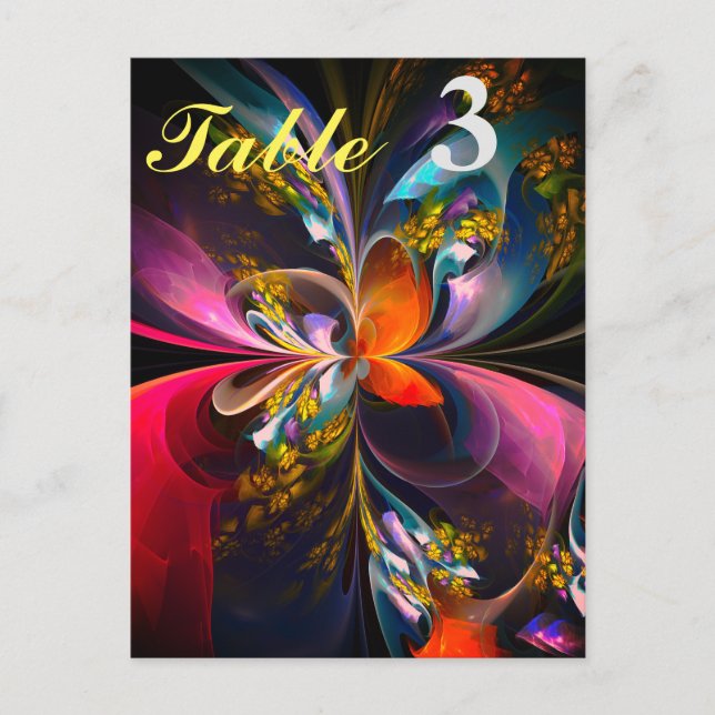 Postal Arte abstracto floral moderno patrón rojo azul #13 (Anverso)