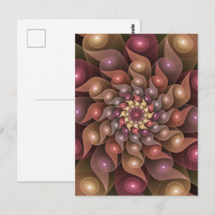 Postal Arte abstracto fractal moderno surrealista brillan