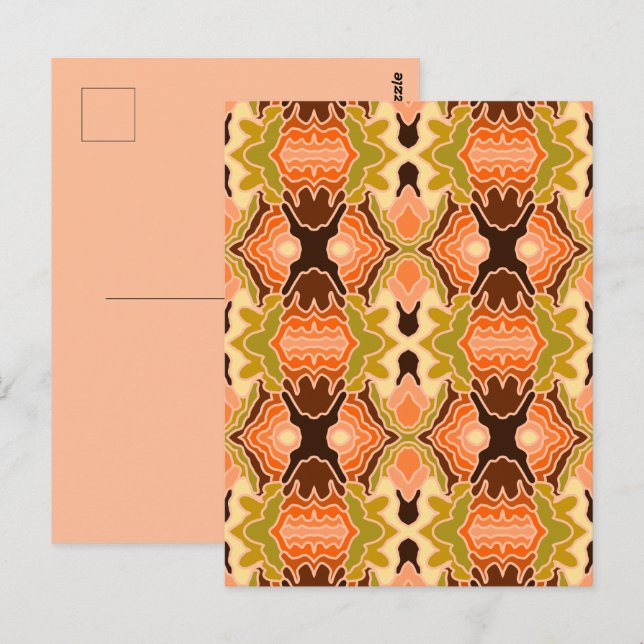 Postal Arte abstracto geométrico boho shabby chic tono me (Anverso / Reverso)