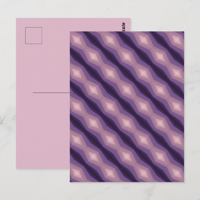 Postal Arte Abstracto Geométrico Tonos De Púrpura (Anverso / Reverso)