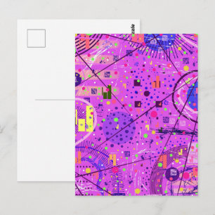 Postal Arte abstracto: Glitch púrpura