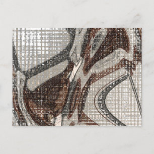 Postal Arte abstracto gris y marrón