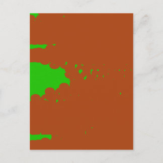 Postal arte abstracto marrón y verde