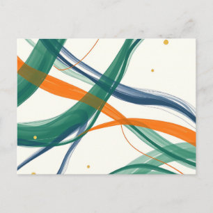 Postal Arte abstracto moderno con líneas amplias y dorado