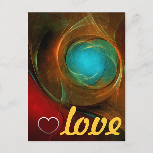 Postal Arte abstracto moderno de ojo azul patrón genial # (Anverso)