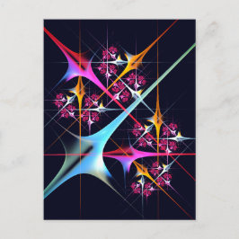 Postal Arte abstracto moderno de patrón floral rosa #01