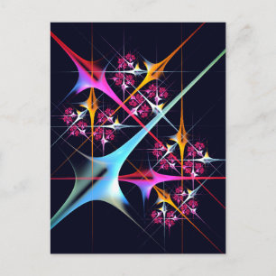 Postal Arte abstracto moderno de patrón floral rosa #01