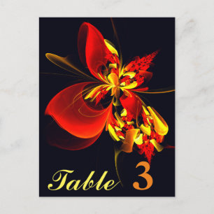 Postal Arte abstracto moderno floral rojo amarillo #10