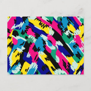 Postal Arte abstracto negrita en colores primarios
