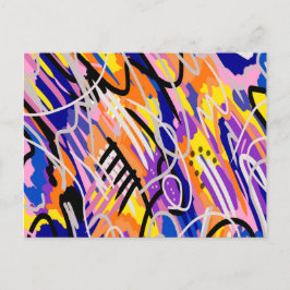 Postal Arte abstracto negrita y expresivo