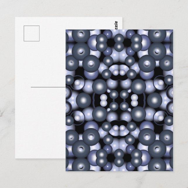 Postal Arte Abstracto Orbital de Círculo Concéntrico Glob (Anverso / Reverso)