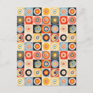 Postal Arte abstracto retro en el estilo de Hilma af Klin
