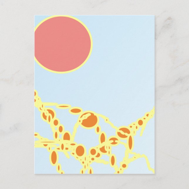 Postal arte abstracto rosa y naranja 1276 (Anverso)