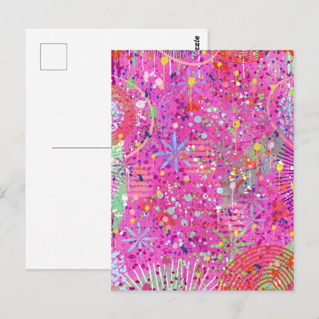 Postal Arte abstracto: Sueños de verano (Anverso / Reverso)