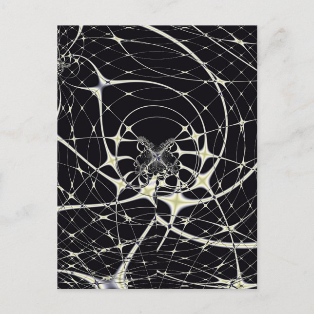 Postal Arte abstracto Telaraña dorada (Anverso)