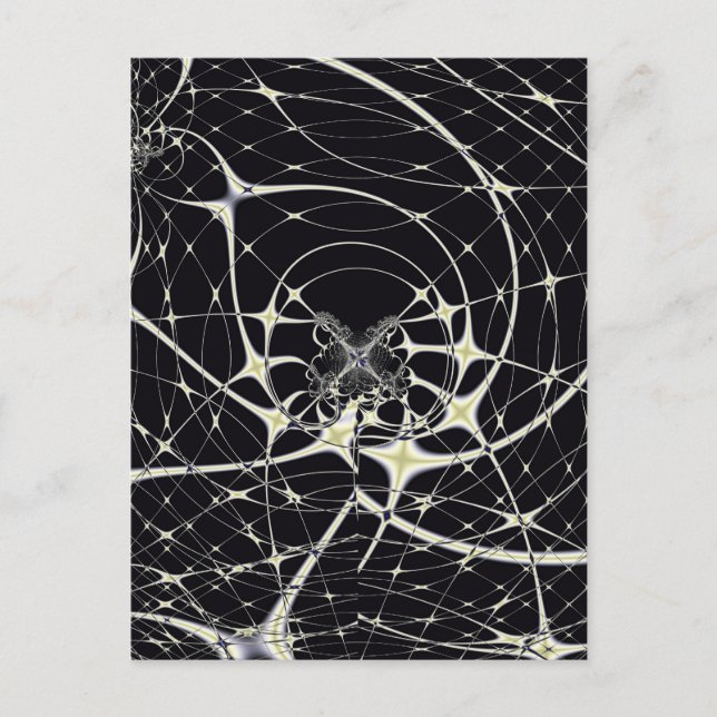 Postal Arte abstracto Telaraña dorada (Anverso)