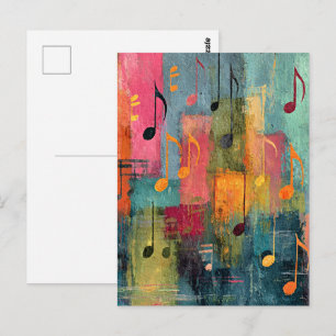 Postal Arte abstracto tema musical