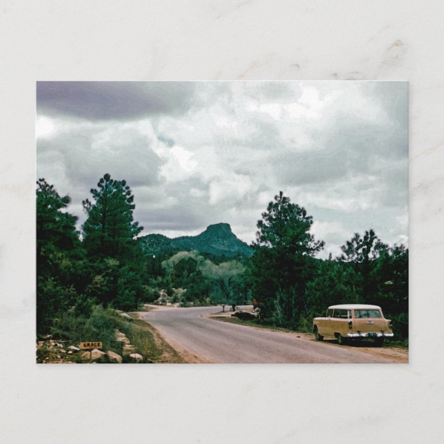 Postal Arte acuarela de los años 50 Prescott Arizona Thum (Anverso)