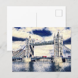 Postal Arte acuarela de vacaciones de Londres