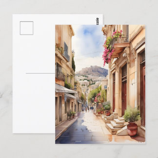 Postal Arte acuático de Atenas Grecia