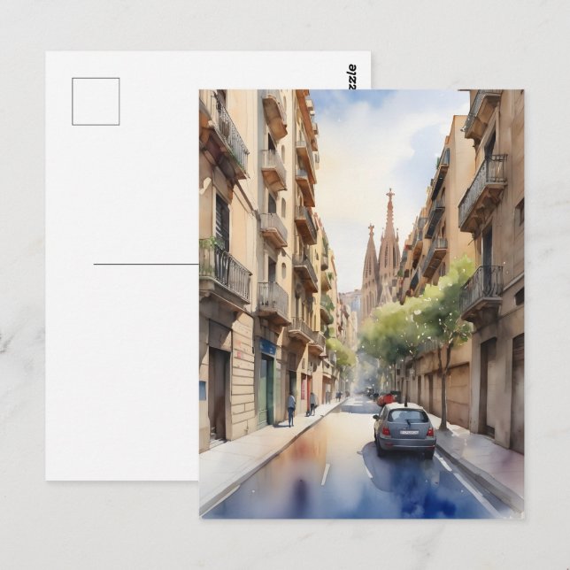 Postal Arte acuático de Barcelona (Anverso / Reverso)