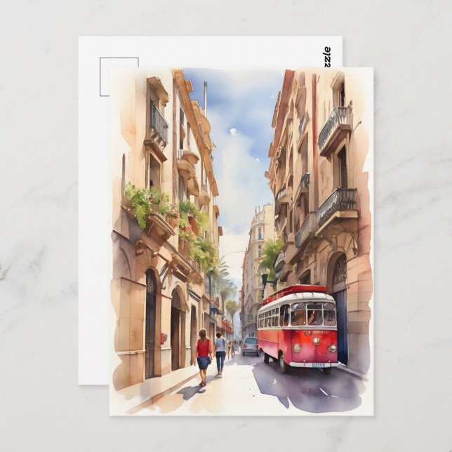 Postal Arte acuático de Barcelona (Anverso / Reverso)