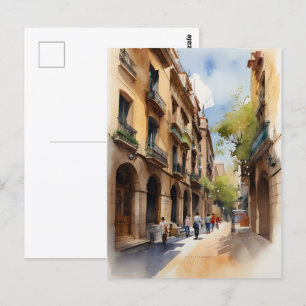 Postal Arte acuático de Barcelona