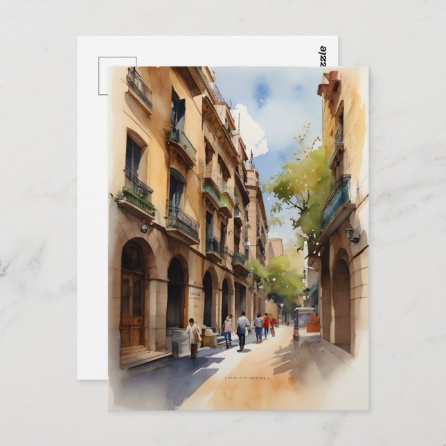 Postal Arte acuático de Barcelona (Anverso / Reverso)