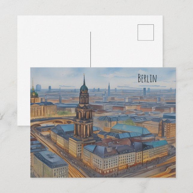 Postal Arte acuático de Berlín (Anverso / Reverso)