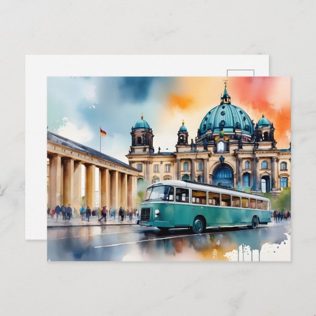 Postal Arte acuático de Berlín (Anverso / Reverso)