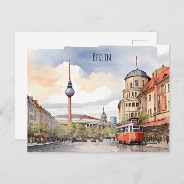 Postal Arte acuático de Berlín (Anverso / Reverso)