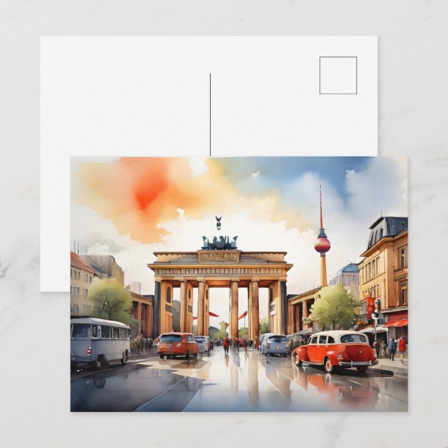 Postal Arte acuático de Berlín (Anverso / Reverso)