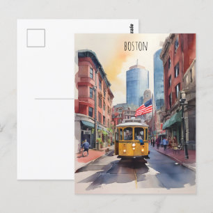 Postal Arte acuático de Boston
