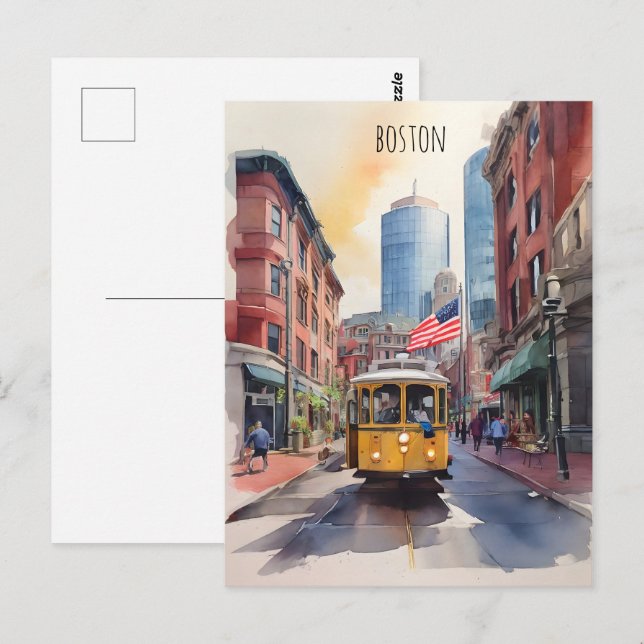 Postal Arte acuático de Boston (Anverso / Reverso)