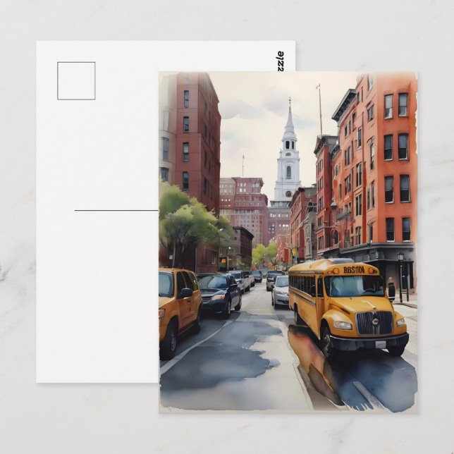 Postal Arte acuático de Boston (Anverso / Reverso)