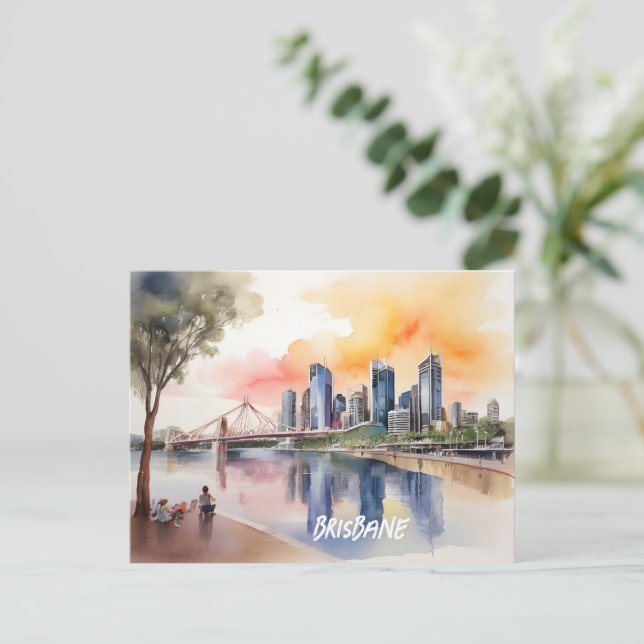Postal Arte acuático de Brisbane (Anverso de pie)