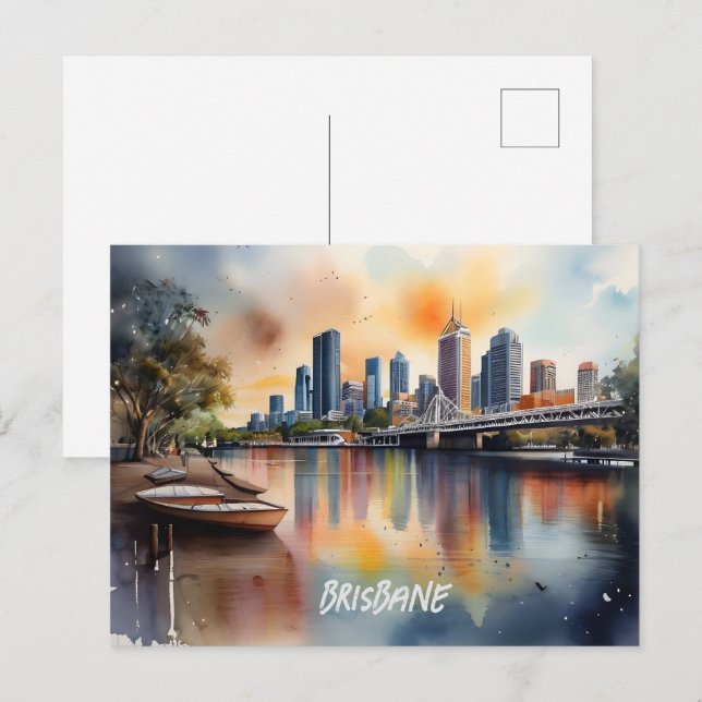 Postal Arte acuático de Brisbane (Anverso / Reverso)