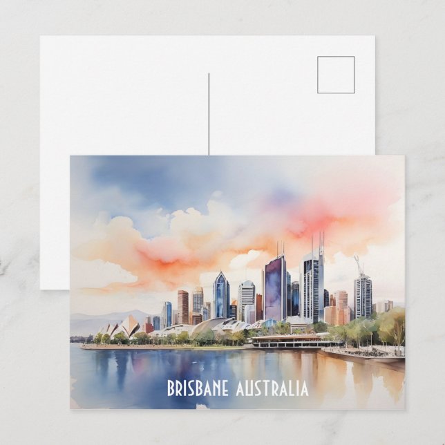 Postal Arte acuático de Brisbane (Anverso / Reverso)