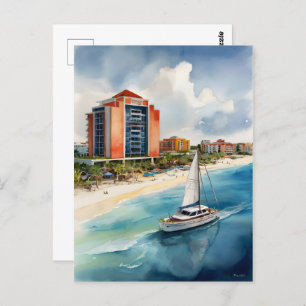 Postal Arte acuático de Cancún