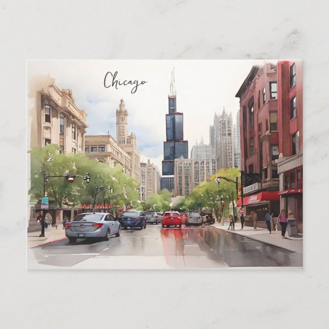 Postal Arte acuático de Chicago (Anverso)
