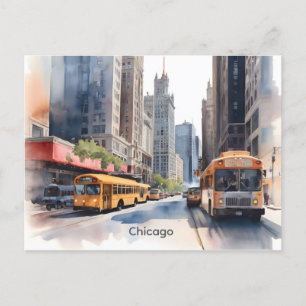 Postal Arte acuático de Chicago