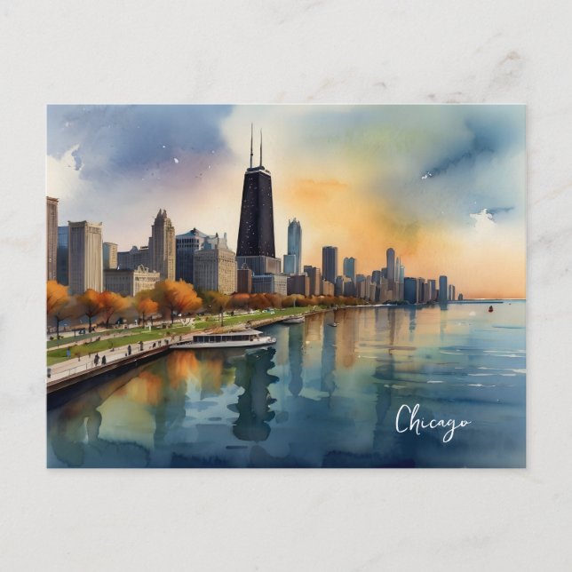 Postal Arte acuático de Chicago (Anverso)