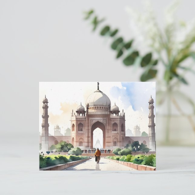 Postal Arte acuático de Delhi (Anverso de pie)