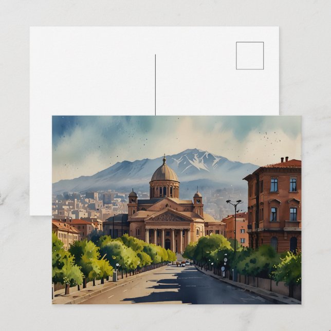 Postal Arte acuático de Ereván (Anverso / Reverso)