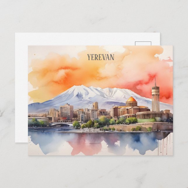 Postal Arte acuático de Ereván (Anverso / Reverso)