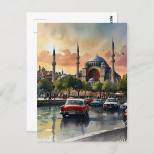 Postal Arte acuático de Estambul