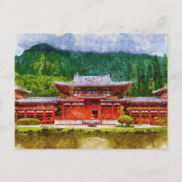 Postal Arte acuático de estilo asiático japonés